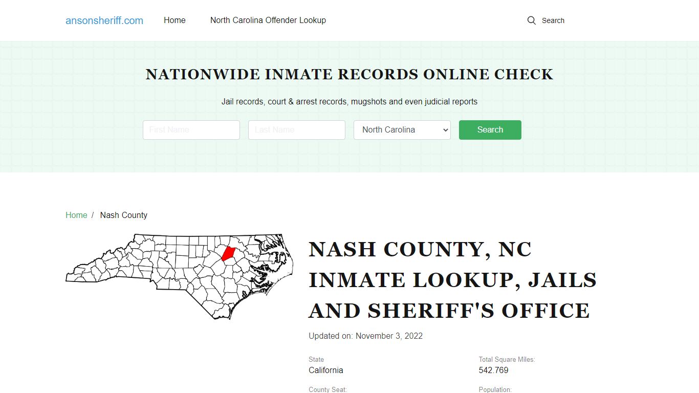 Nash County, NC Inmate Search, Jails, Sheriff